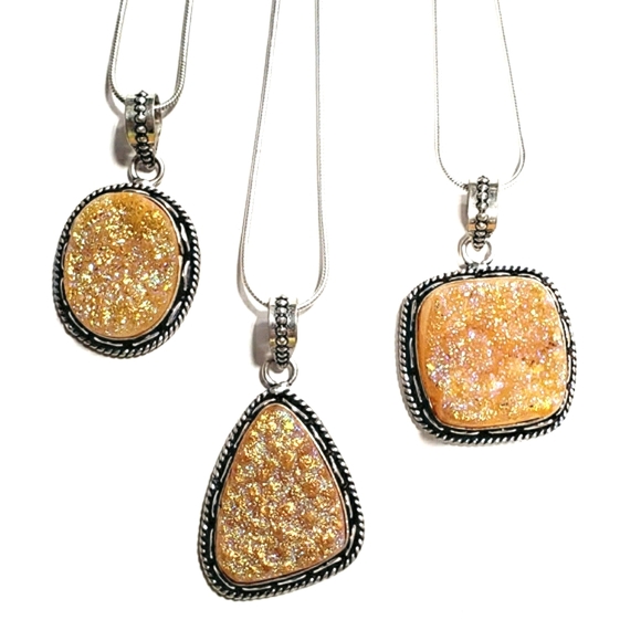 Sunflower Yellow Gold Sparkle Druzy Gemstones - Picture 10 of 12